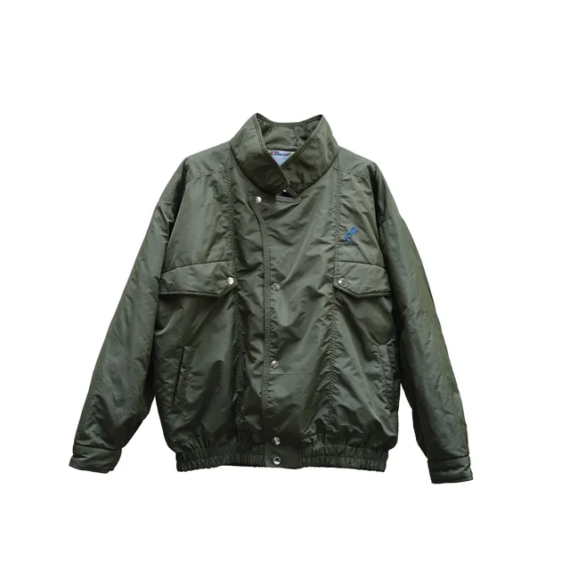 Christine Phung bomber kaki recyclé doublure soie glitch